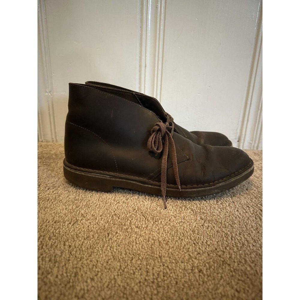 Clarks Bushacre 3 Chukka Boots Leather Shoes 15522 Dark Brown Mens 8.5 M